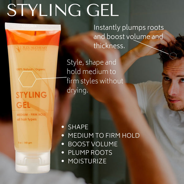 Styling Gel 100 Natural, Organic Hair Care by RD Alchemy RD