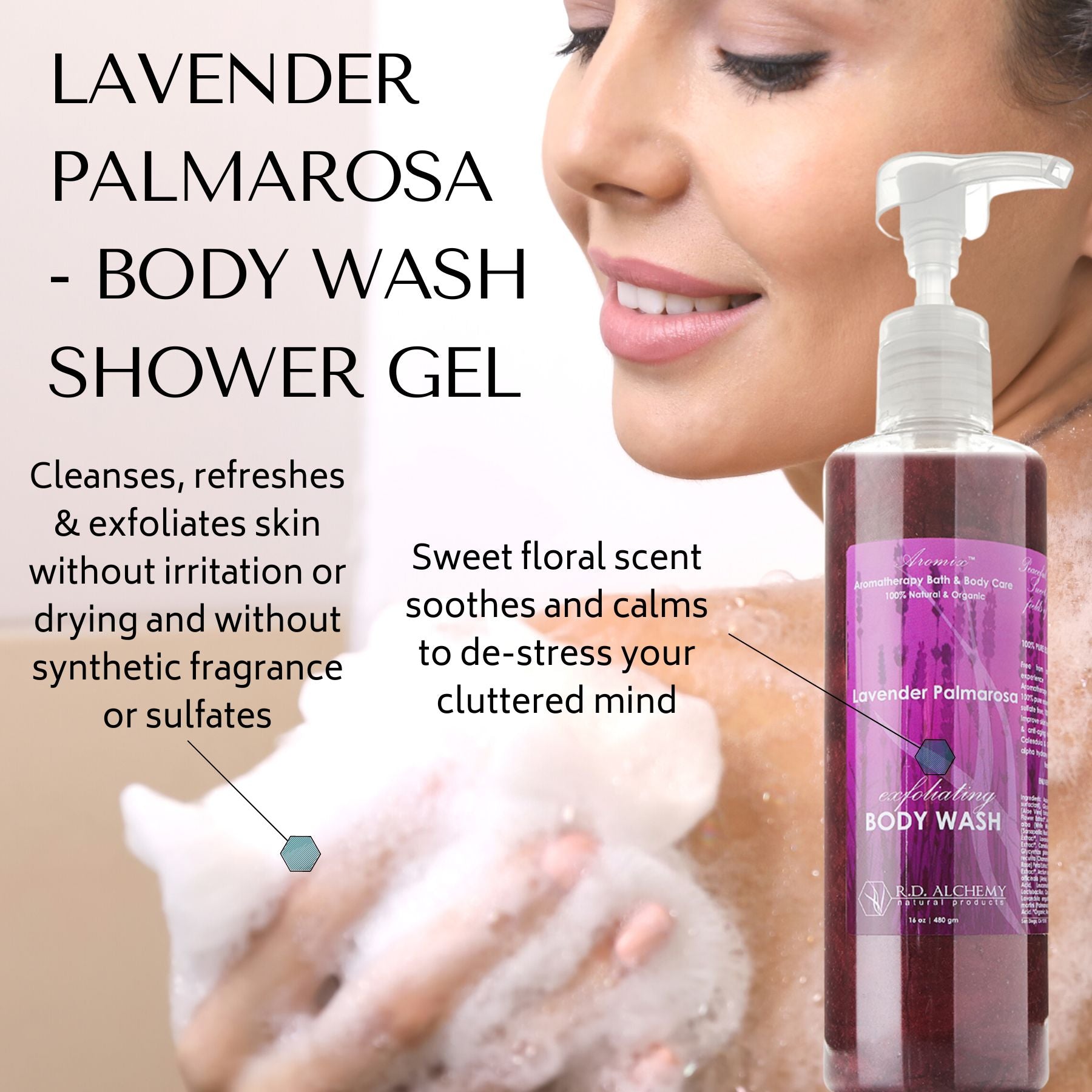 Lavender Palmarosa - Body Wash Shower Gel