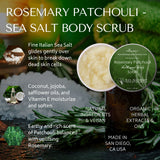 Organic Rosemary Patchouli - Sea Salt Body Scrub