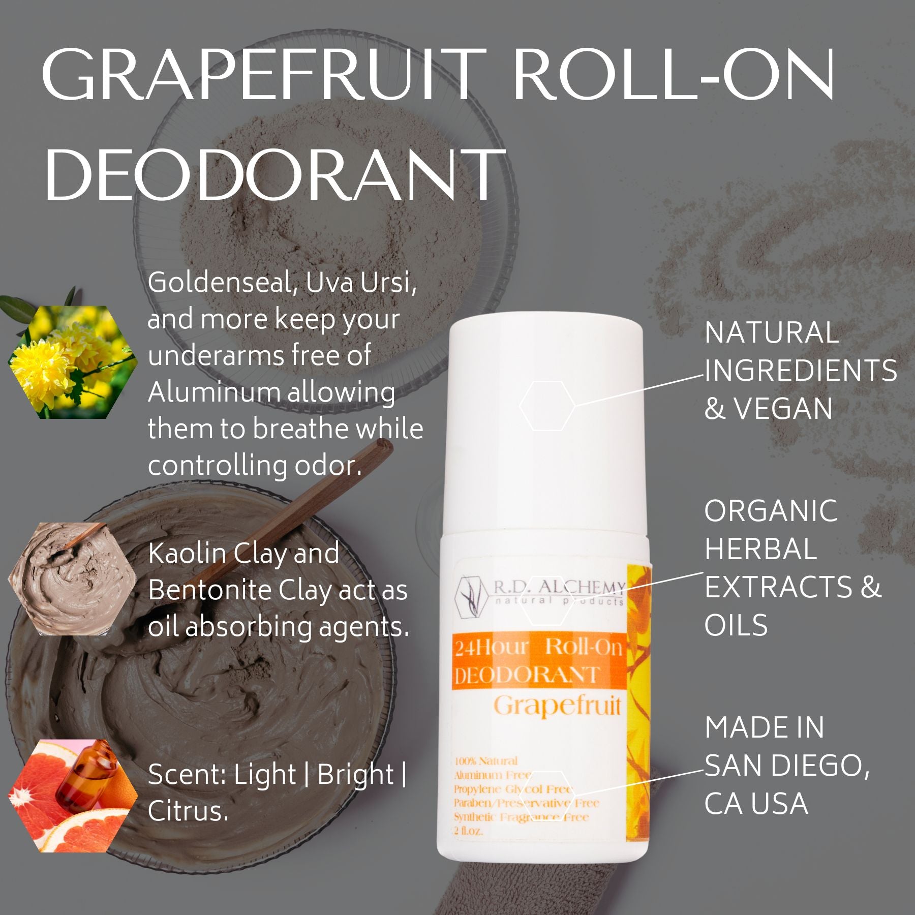 Natural Grapefruit Roll-On Deodorant