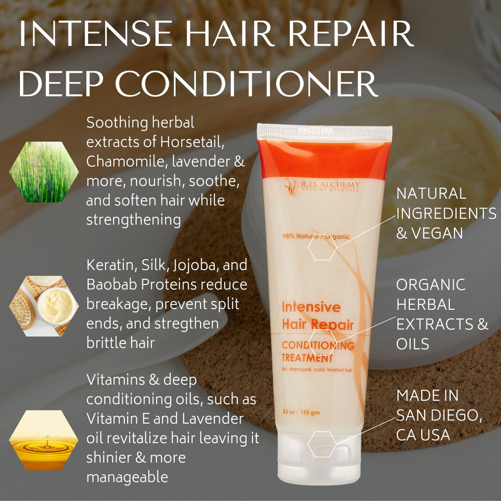 Intense Hair Repair Deep Conditioner Natural & Organic Hair Care RD Alchemy Natural Products