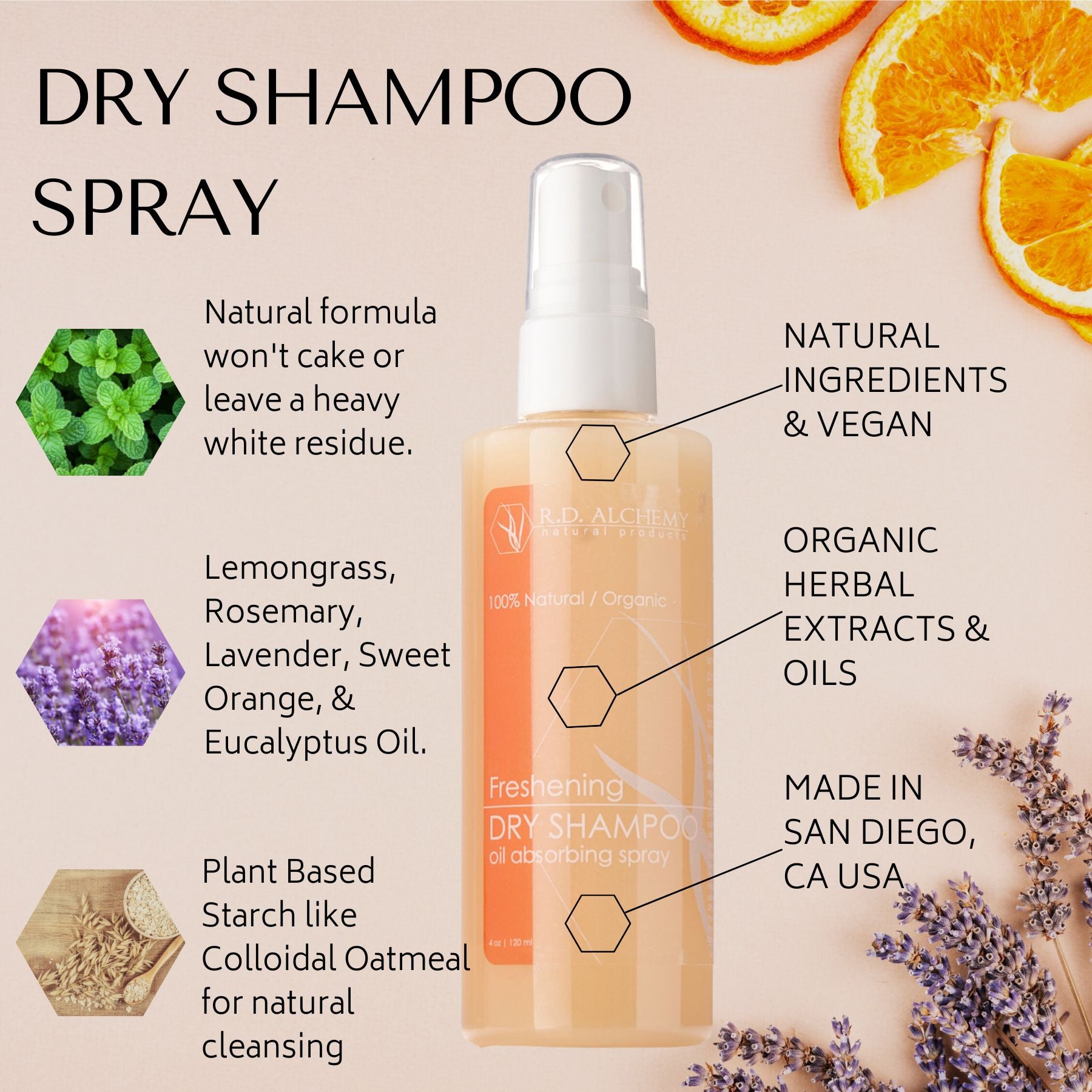 højen excitation Kirsebær Dry Shampoo Spray | Natural, NON-GMO by RD Alchemy Natural – RD Alchemy  Natural Products
