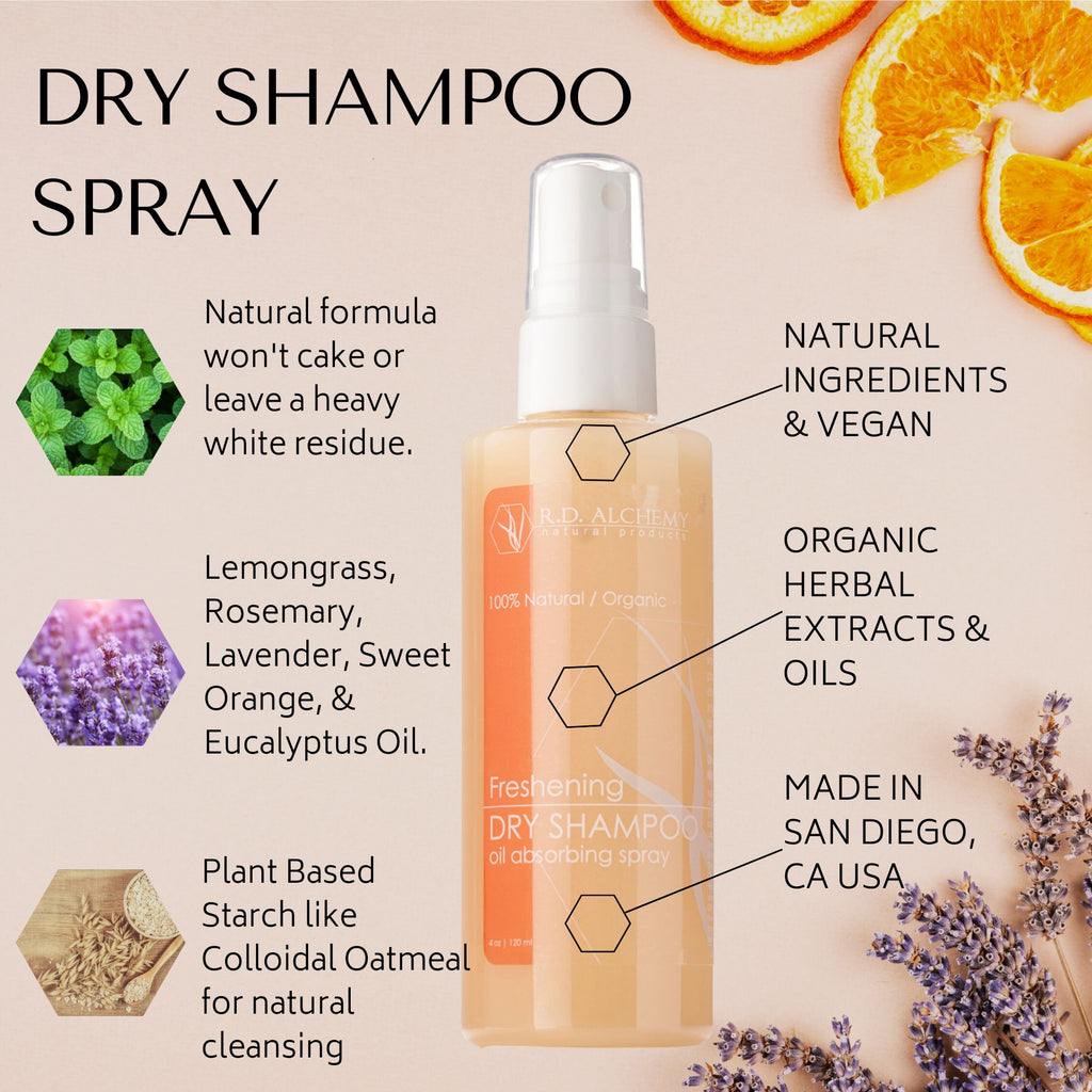 Dry Shampoo Spray Natural, NONGMO by RD Alchemy Natural RD Alchemy