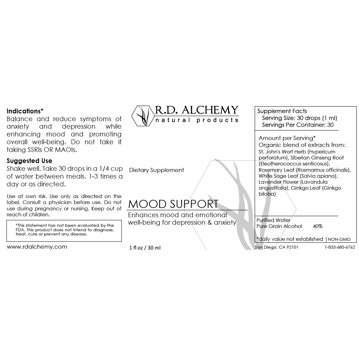 Mood Support Extract - Dietary Supplement